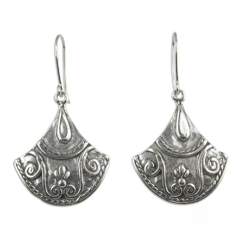 Handmade Sterling Silver 'Colonial Fan' Earrings (Mexico)