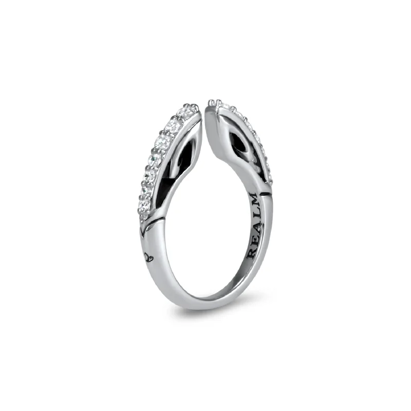 Spirit Pavé Stack Ring 2mm - Sterling Silver + CZ Blanc