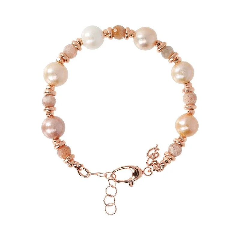 Bronzallure Ming Pearls And Moonstone Bracelet