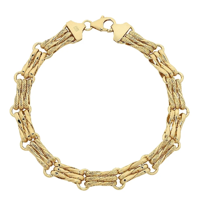 9ct Yellow Gold Gate Link Bracelet