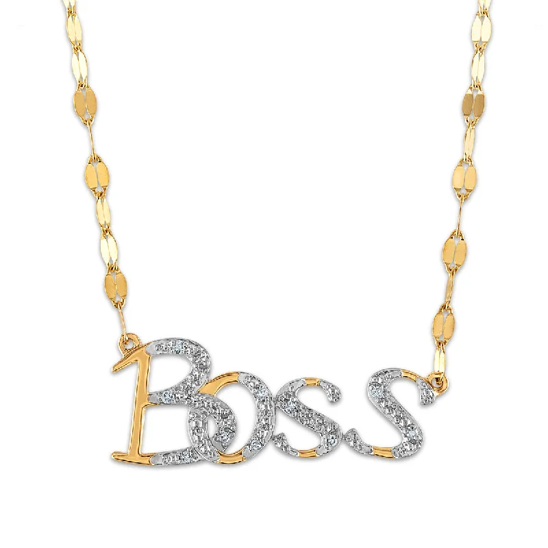 Diamond Accent 18-inch BOSS Necklace in 10KT Yellow Gold