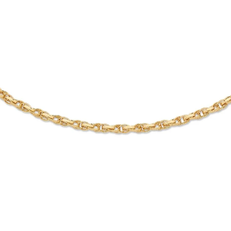 9ct Yellow Gold Silver Infused Double Oval Belcher Bracelet