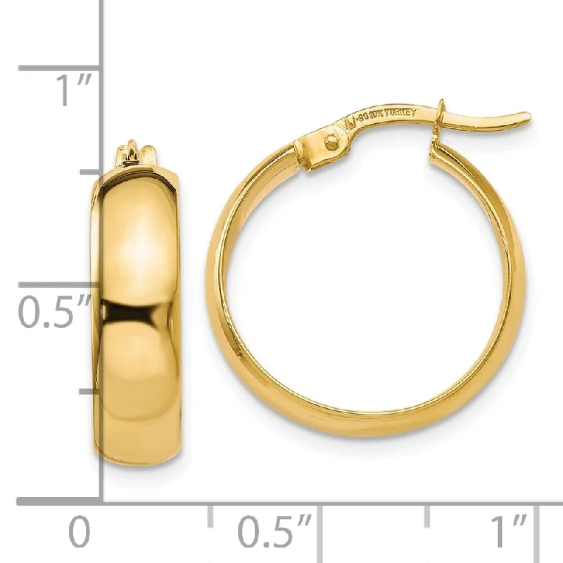 Diamond2Deal 10k Yellow Gold Polished Hinged Hoop Earrings (L-19mm, W-4mm)