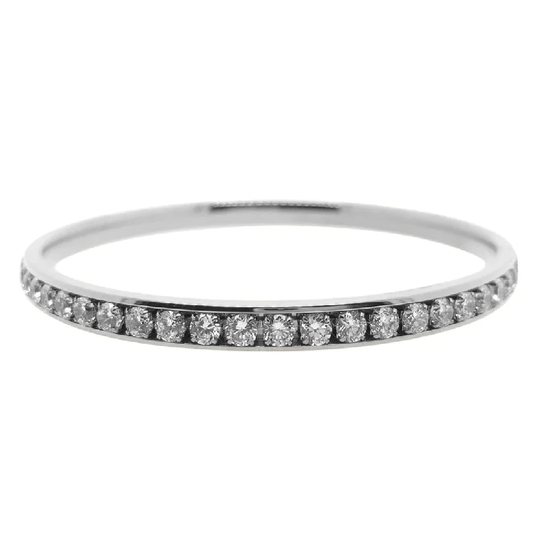 Stainless Steel Crystal Channel Bangle