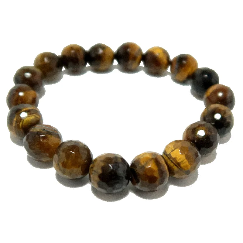 Tigers Eye Bracelet Golden Tigress Faceted Beads