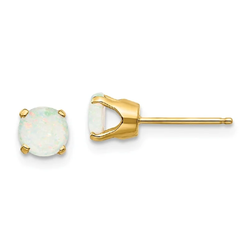 14k Yellow Gold Gemstone Stud Earrings - October (L-5 mm, W-5 mm)