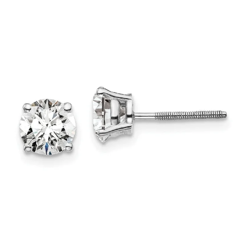 14k White Gold Lab Grown Diamond Stud Earrings (1.50 cttw, Clarity- SI1-SI2, Color- G-H)