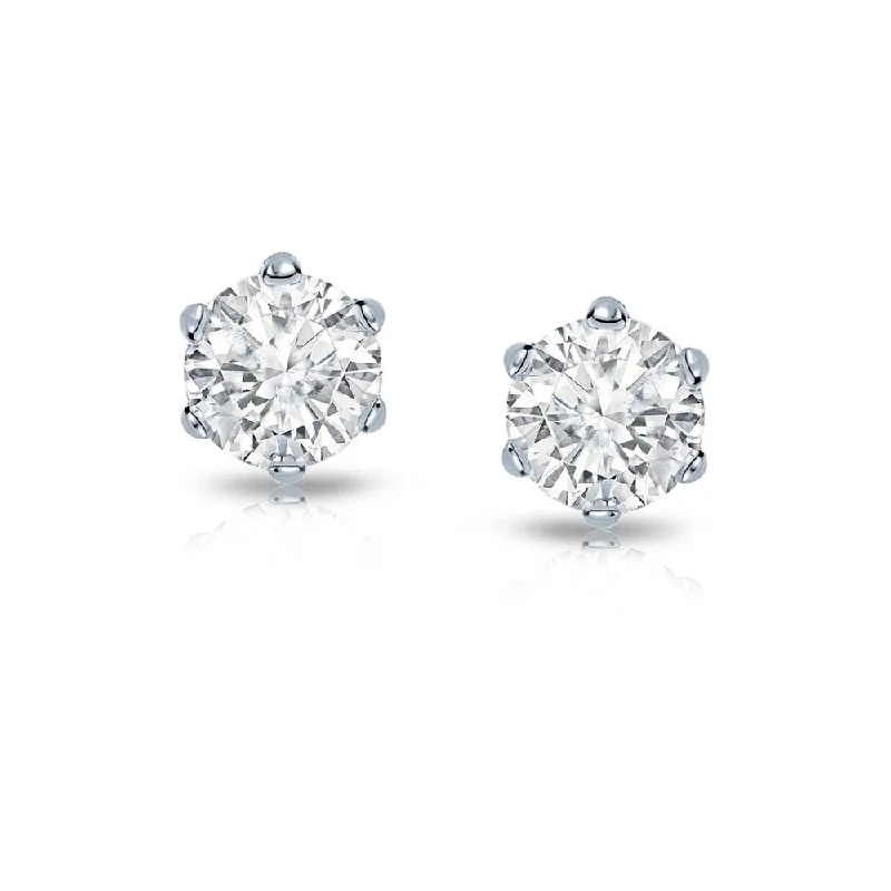 Auriya 1/3ctw Round Diamond Stud Earrings 14k Gold 6-Prong