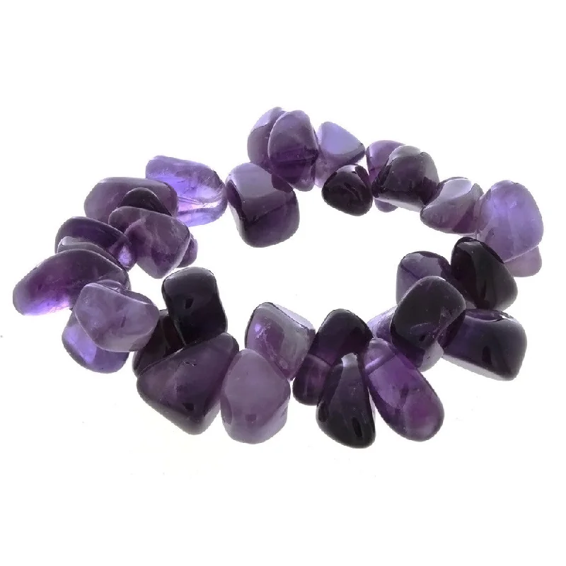 STRETCH GEMSTONE AMETHYST NUGGET BRACELET