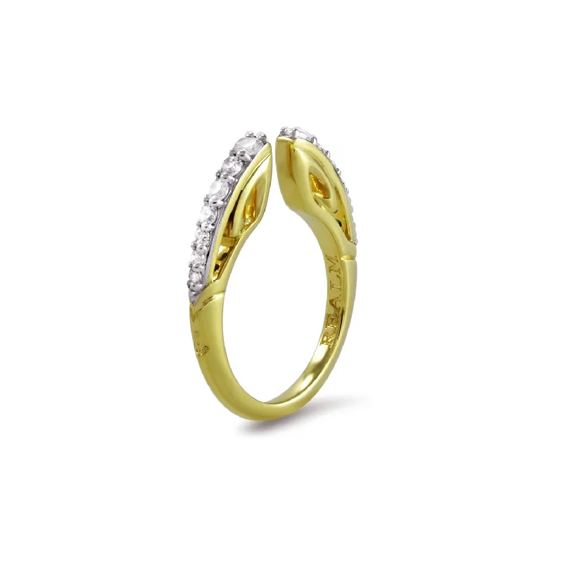 Spirit Pavé Stack Ring 2mm - 18K Gold Vermeil + CZ Blanc