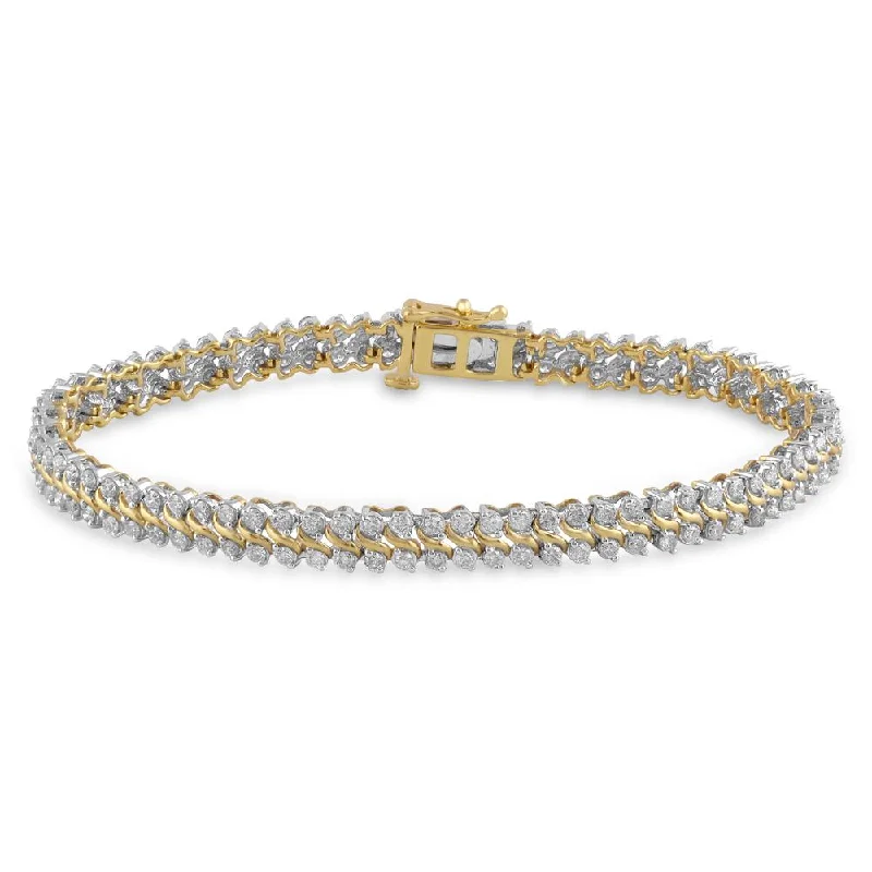 Meera Swirl Bracelet with 3.00ct of Laboratory Grown Diamonds in 9ct Yellow Gold