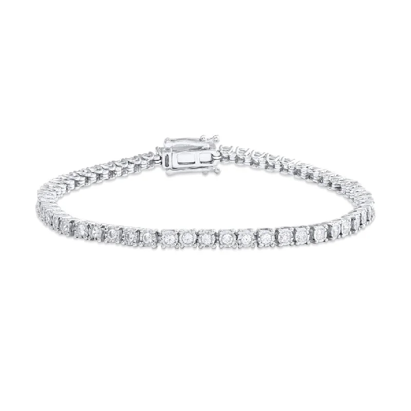 9ct White Gold 2.00ct Diamond Tennis Bracelet