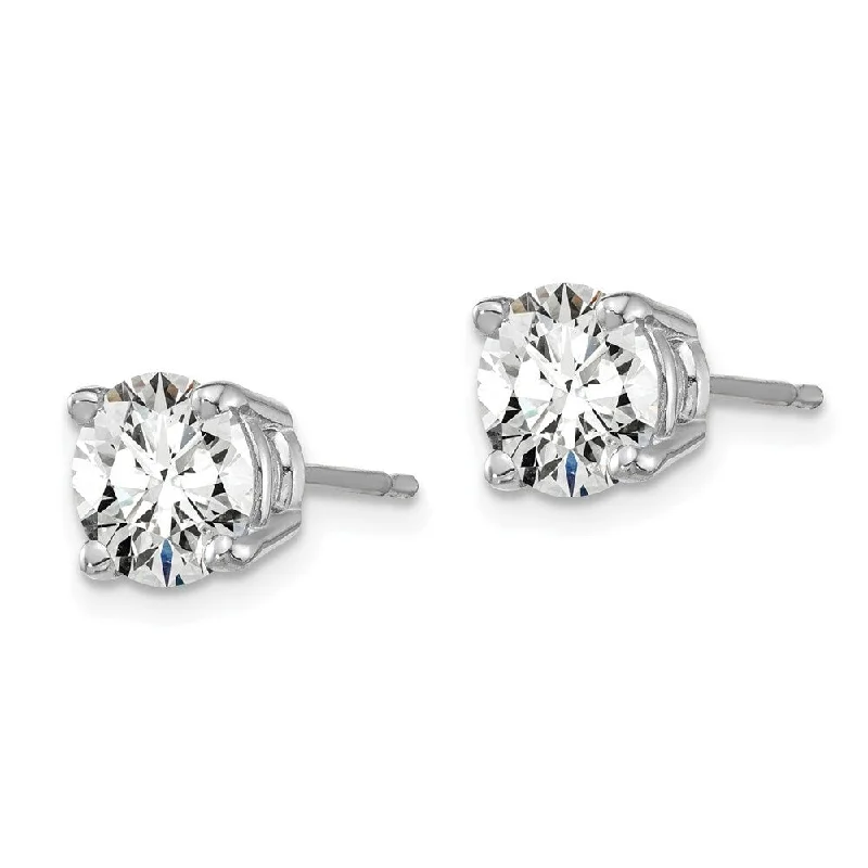 14k White Gold Lab Grown Diamond Stud Earrings (2.00 cttw, Clarity-SI1/SI2, Color- J)