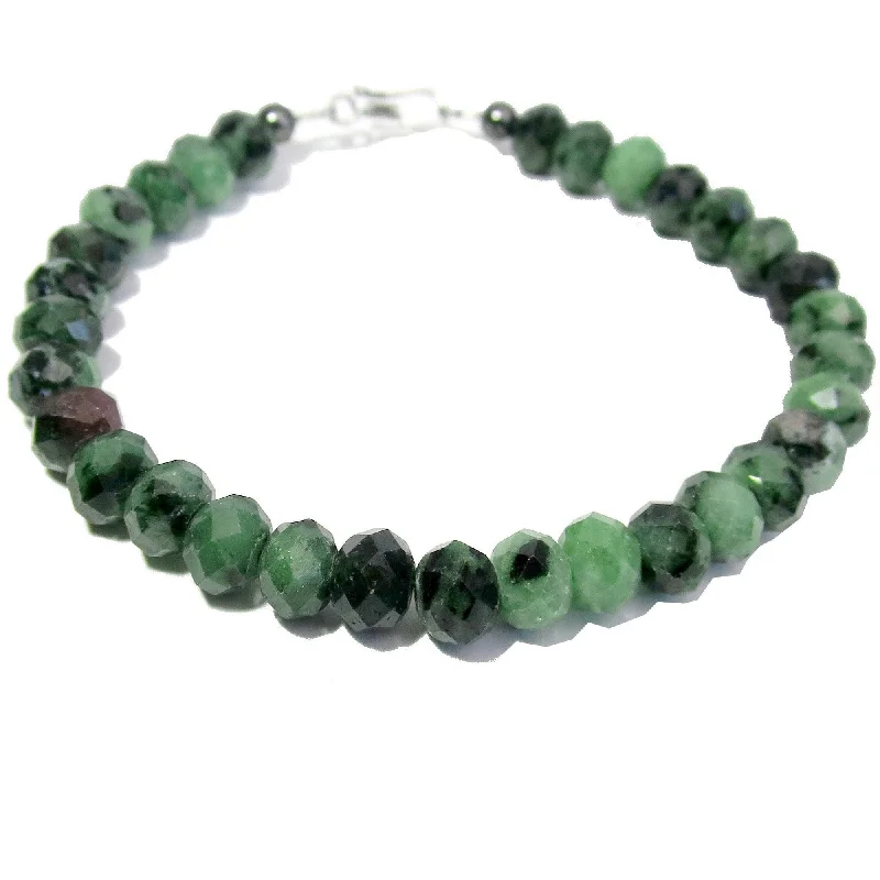 Ruby Zoisite Bracelet Rich Luxe Gems Sterling Silver