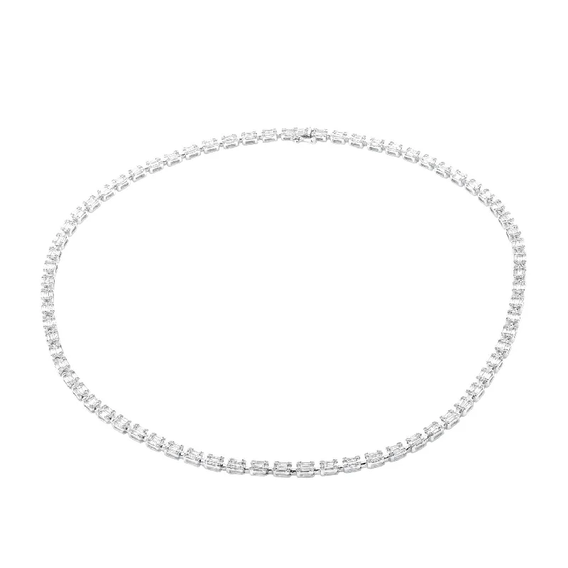 Signature EcoLove 9-3/4 CTW Diamond Tennis 18-inch Necklace in 14KT White Gold