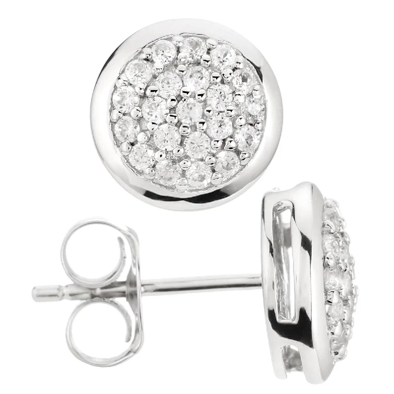 925 Sterling Silver White Zircon Stud Earrings