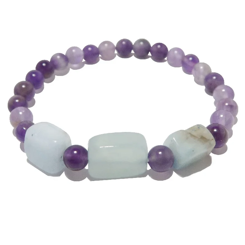 Amethyst Bracelet Blue Aquamarine Serenity Style