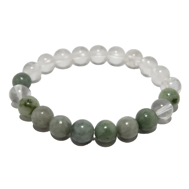 Jade Bracelet Clear Quartz Wealth 'n Victory Stones