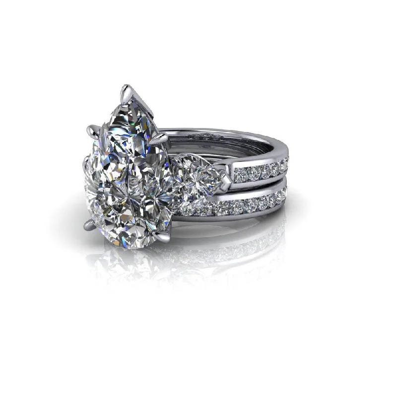 Pear & Heart Moissanite Bridal Set 7.30 ctw