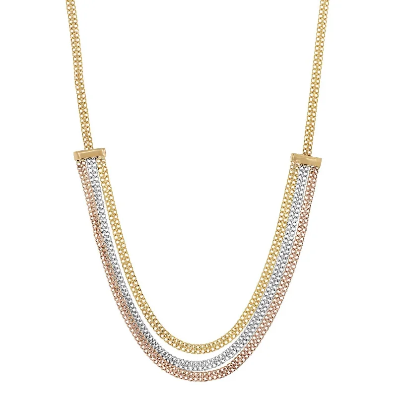 14KT Gold Tri-Color 17-inch Necklace