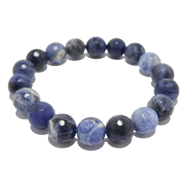 Sodalite Bracelet Blue Sparkling Sea Faceted Beads