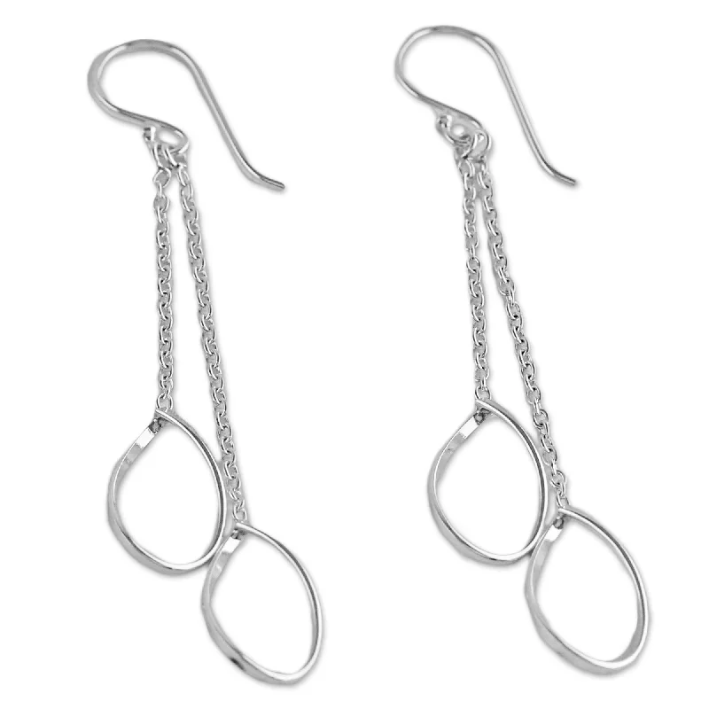 Sterling Silver 'Stirrups' Earrings - 2.5L*0.4W