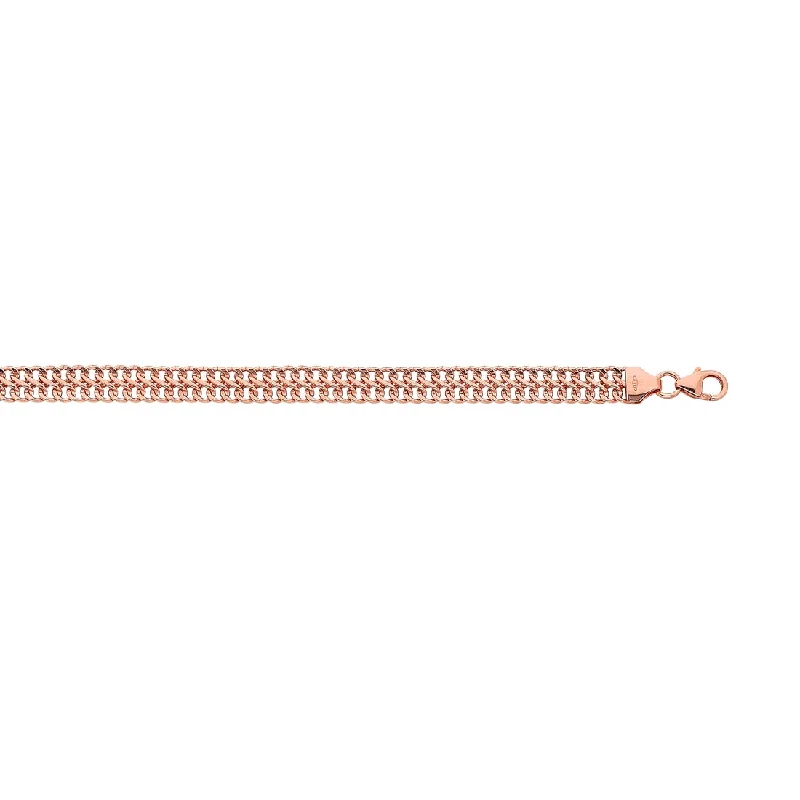 9ct Rose Gold Silver Infused Fancy Infinity Link Bracelet