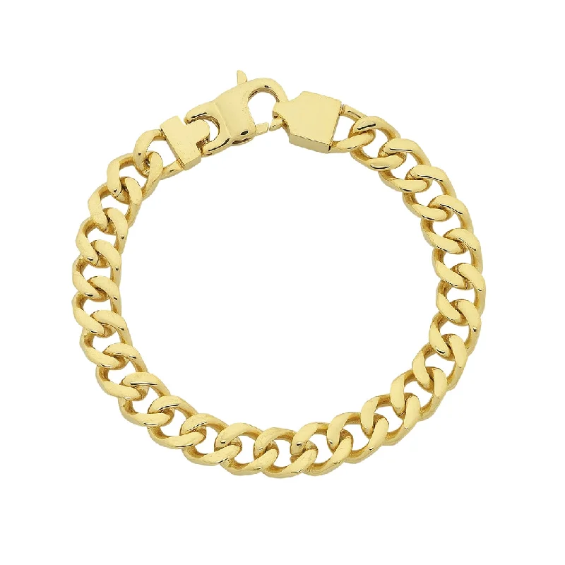 Stainless Steel Yellow Gold Curb Chain Bracelet