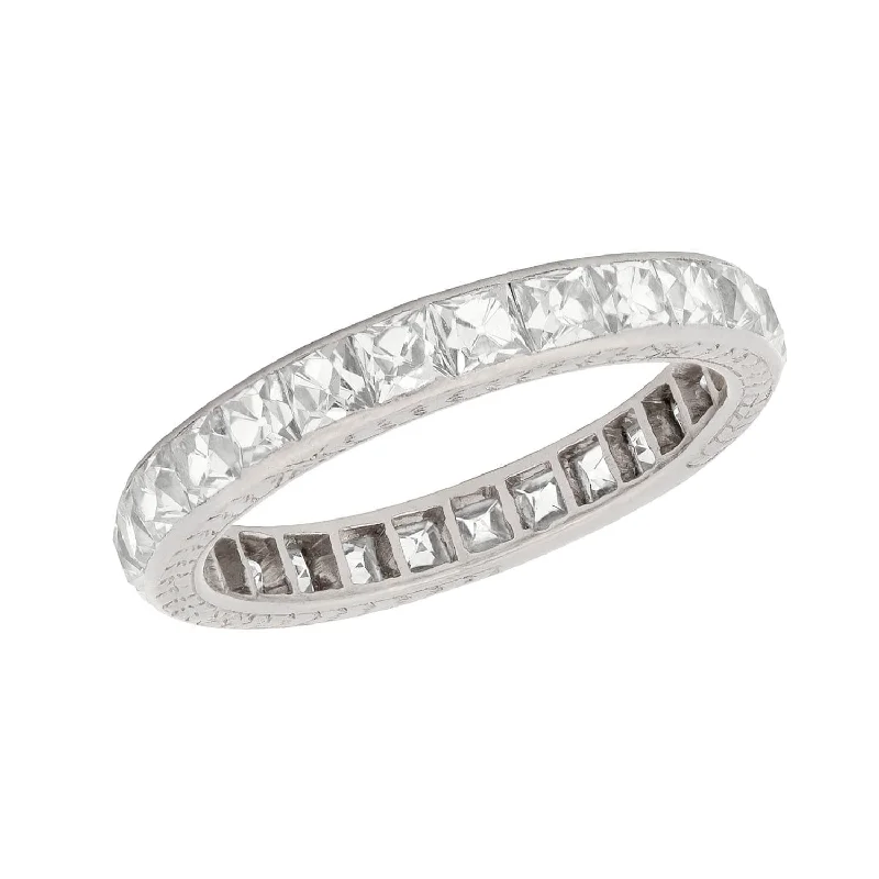 Edwardian Platinum French Cut Diamond Eternity Band 5.00ctw