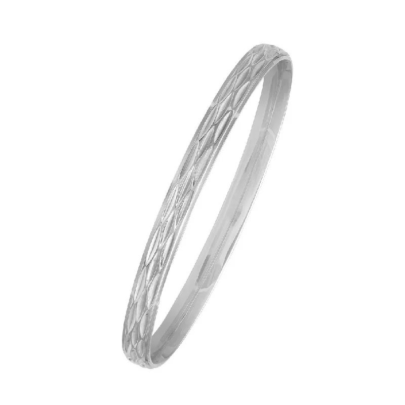 Stainless Steel Diamond Cut Bangle