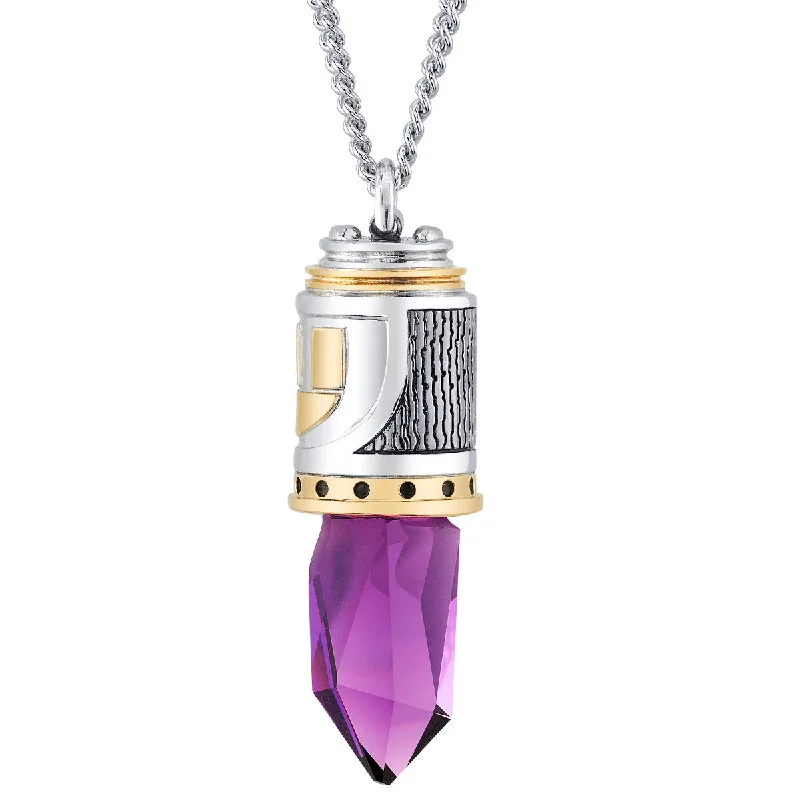 Star Wars X RockLove Mace Windu Kyber Crystal Necklace