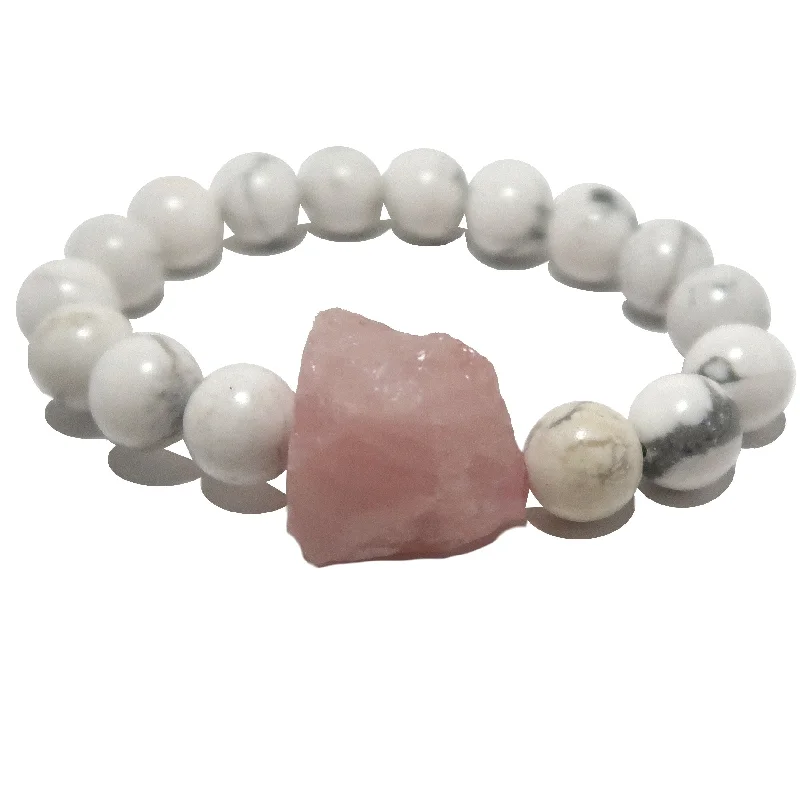 Howlite Bracelet Rose Quartz Healthy Love Habits