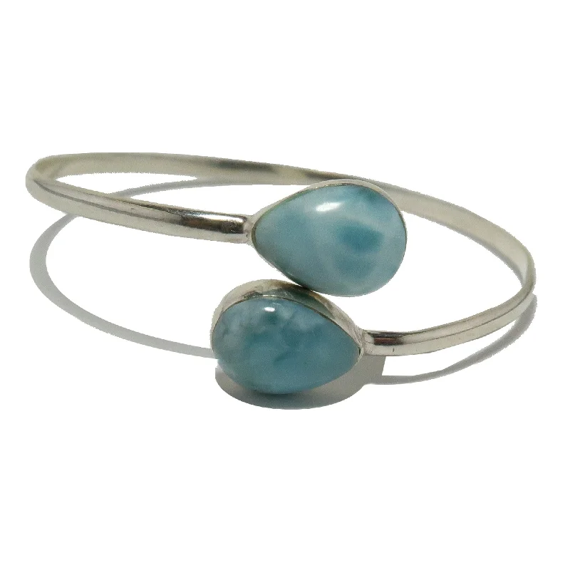 Larimar Bracelet Bangle Blue Waters Sterling Silver