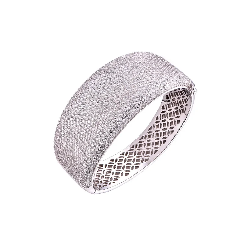 Gina Liano Venetian Wide Concave Cubic Zirconia Bangle