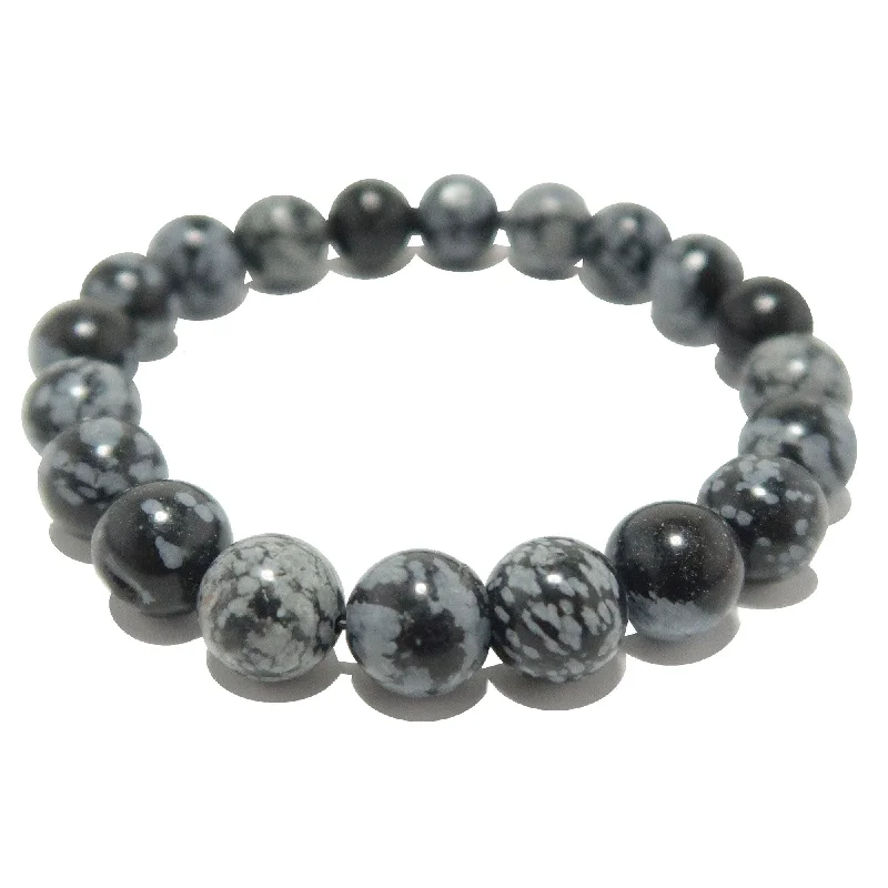 Snowflake Obsidian Bracelet Guardian Protection Stone