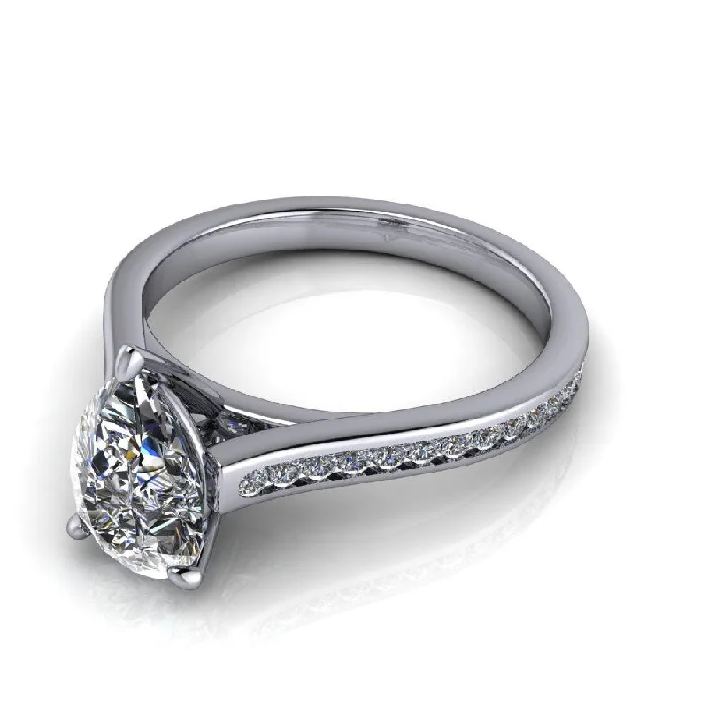 Pear Moissanite Ring 1.75 ctw