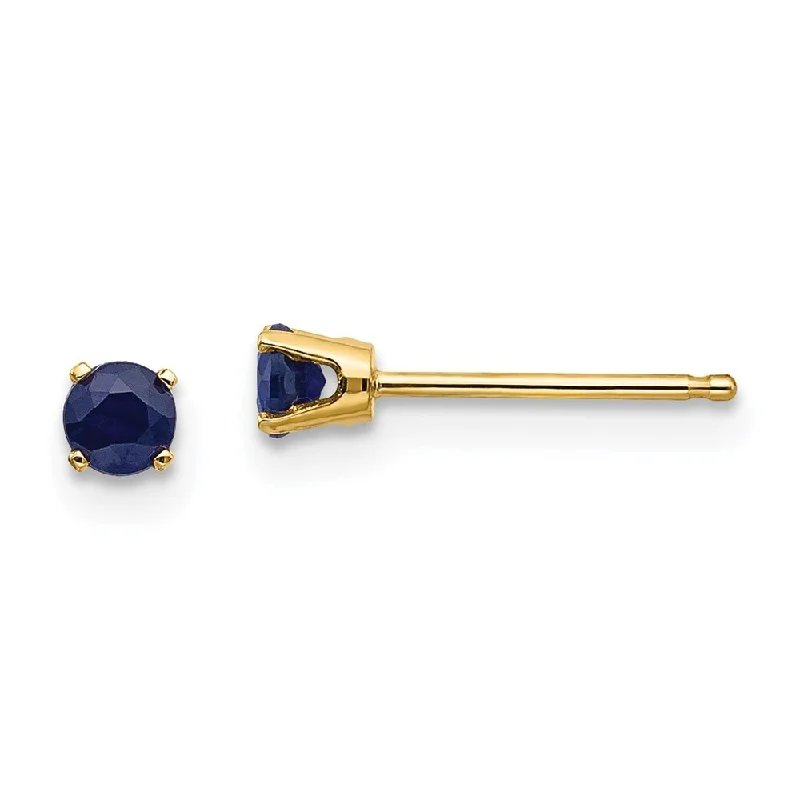 14k Yellow Gold September Gemstone Stud Earrings (L-3 mm, W-3 mm)