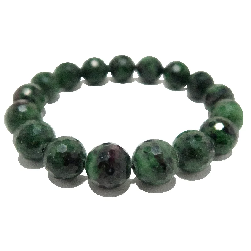 Ruby Zoisite Bracelet Rich as Can Be Faceted Beads