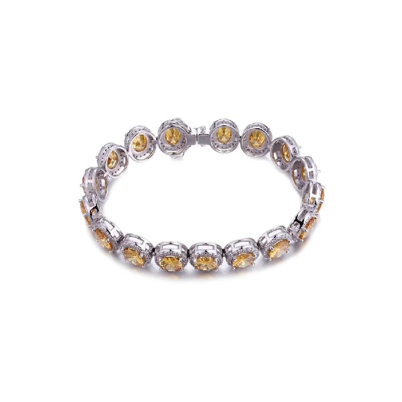 Gina Liano Amour Yellow Cubic Zirconia Tennis Bracelet