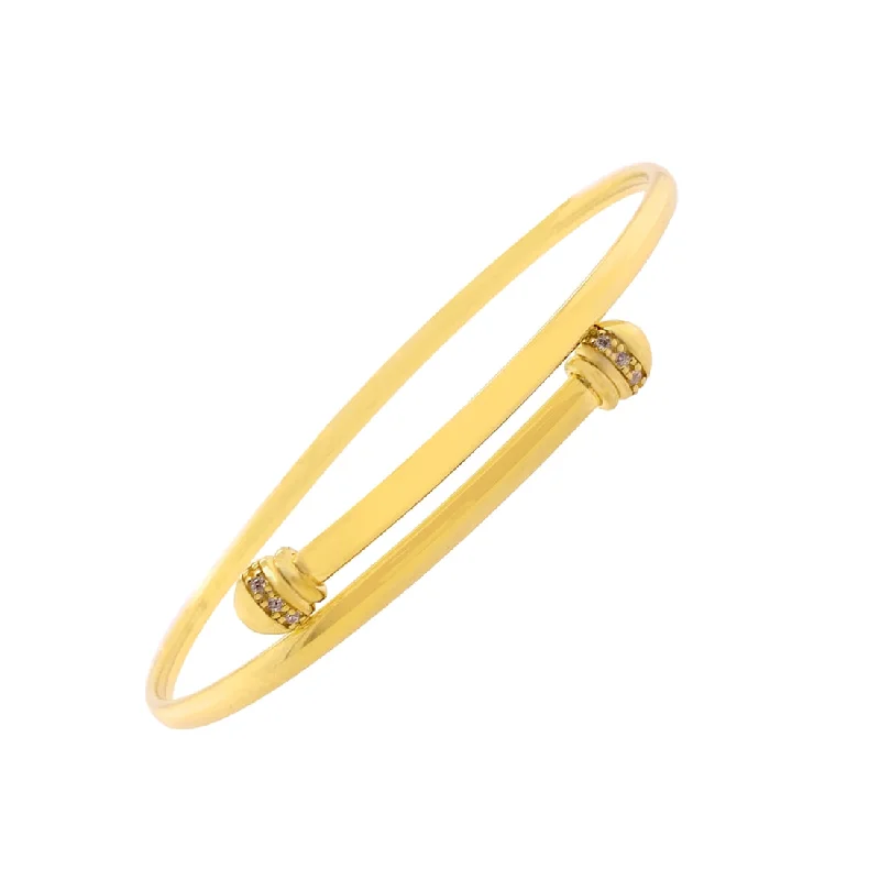 9ct Yellow Gold Silver Infused Cubic Zirconia Bangle