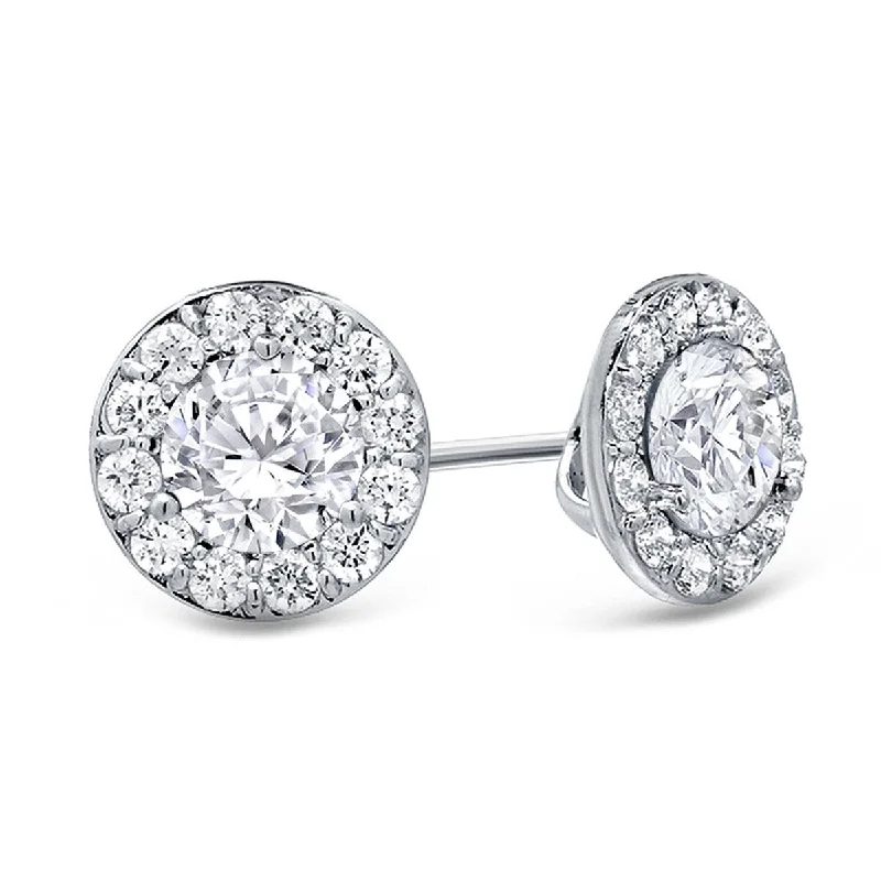 Auriya 14k Gold 2ctw Round Halo Diamond Stud Earrings (H-I, SI1-SI2)