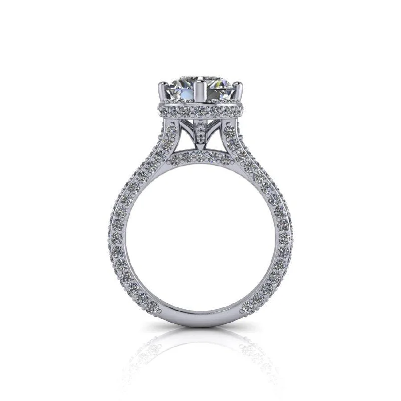 Radiant Cut Moissanite Ring 3.81 ctw