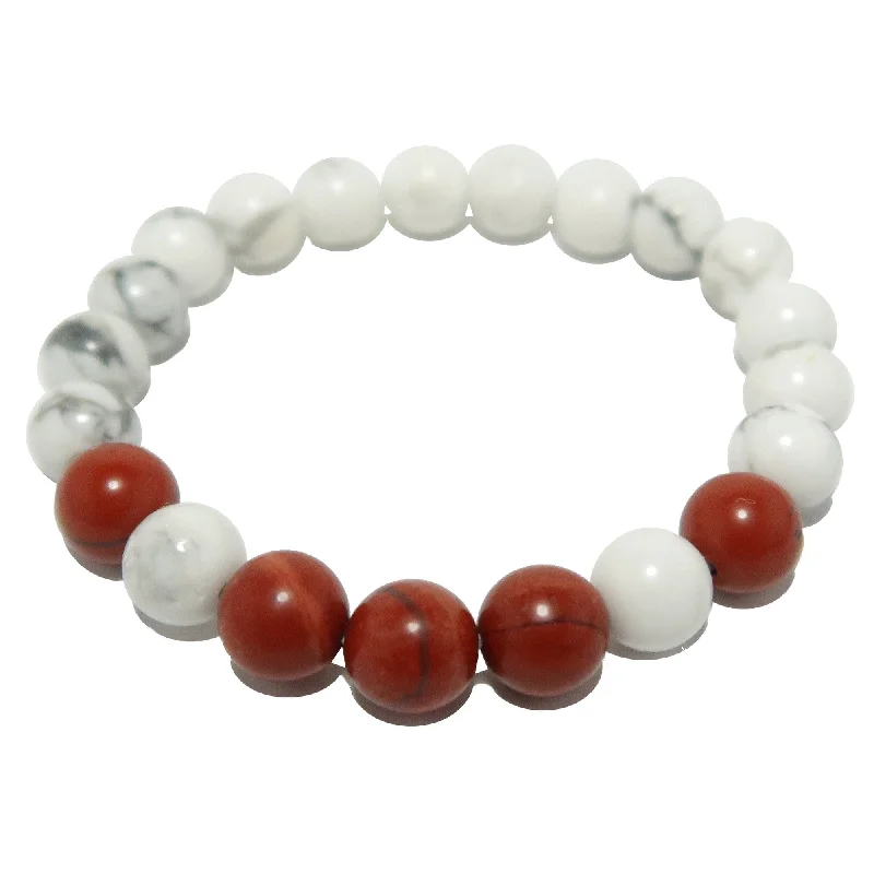 Howlite Bracelet Red Jasper Zesty Travel Crystals